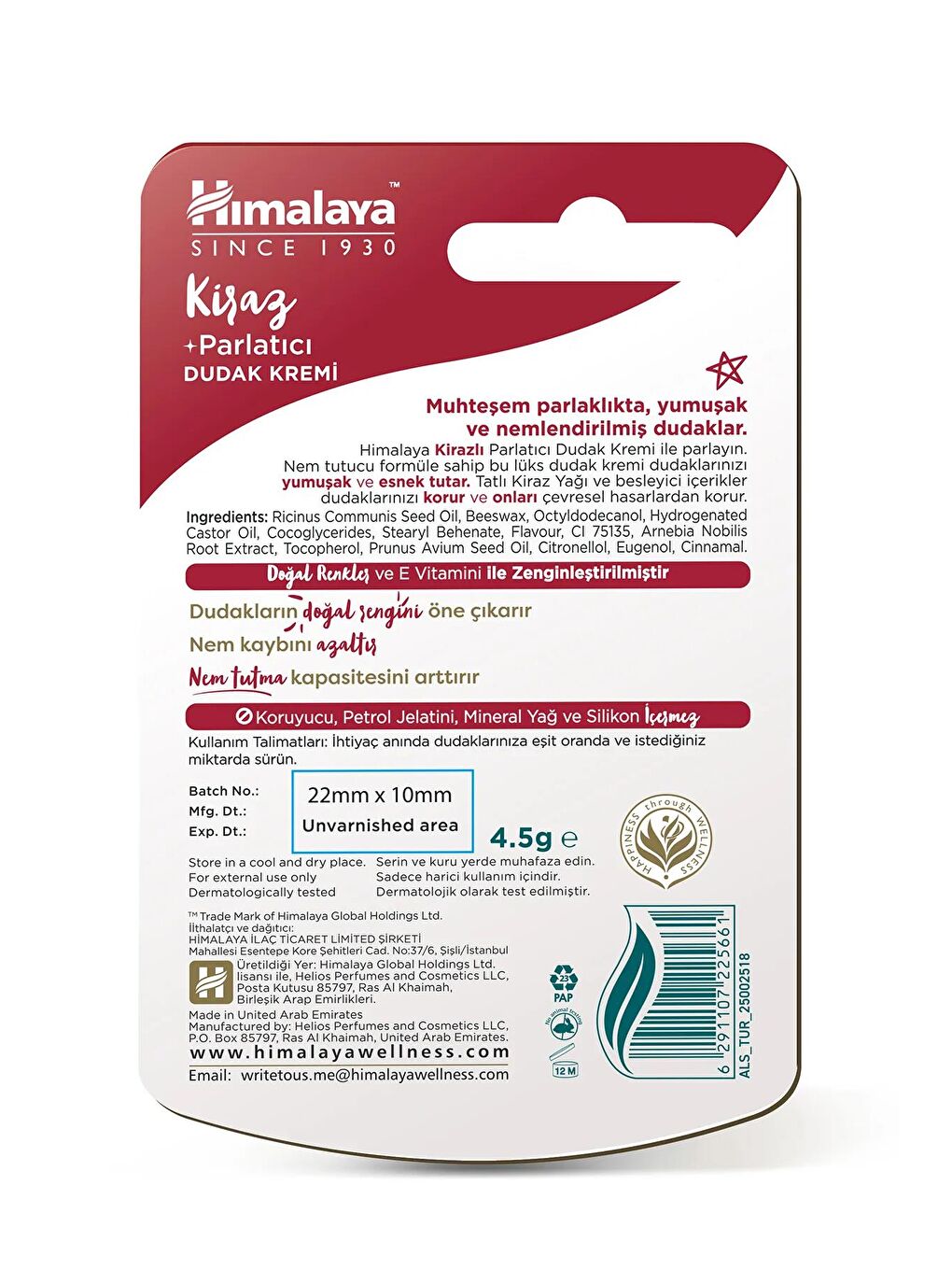 Parlatıcı Dudak Bakım Kremi 4,5 gr 2 Adet | Kiraz | Silikon, Petrol İçermez-1