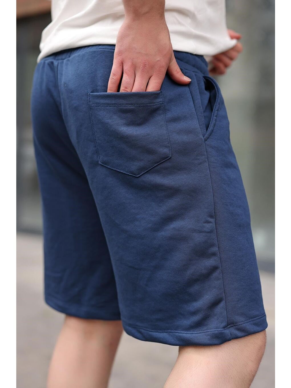 Lacivert Beli Ayarlanabilir Regular Fit Erkek Şort E6585-3