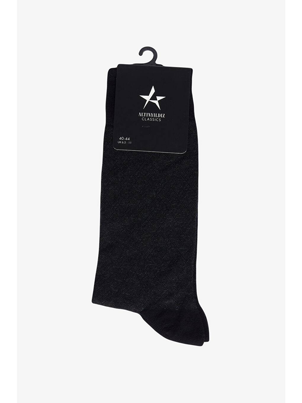 Erkek Siyah Tekli Desenli Bambulu Çorap