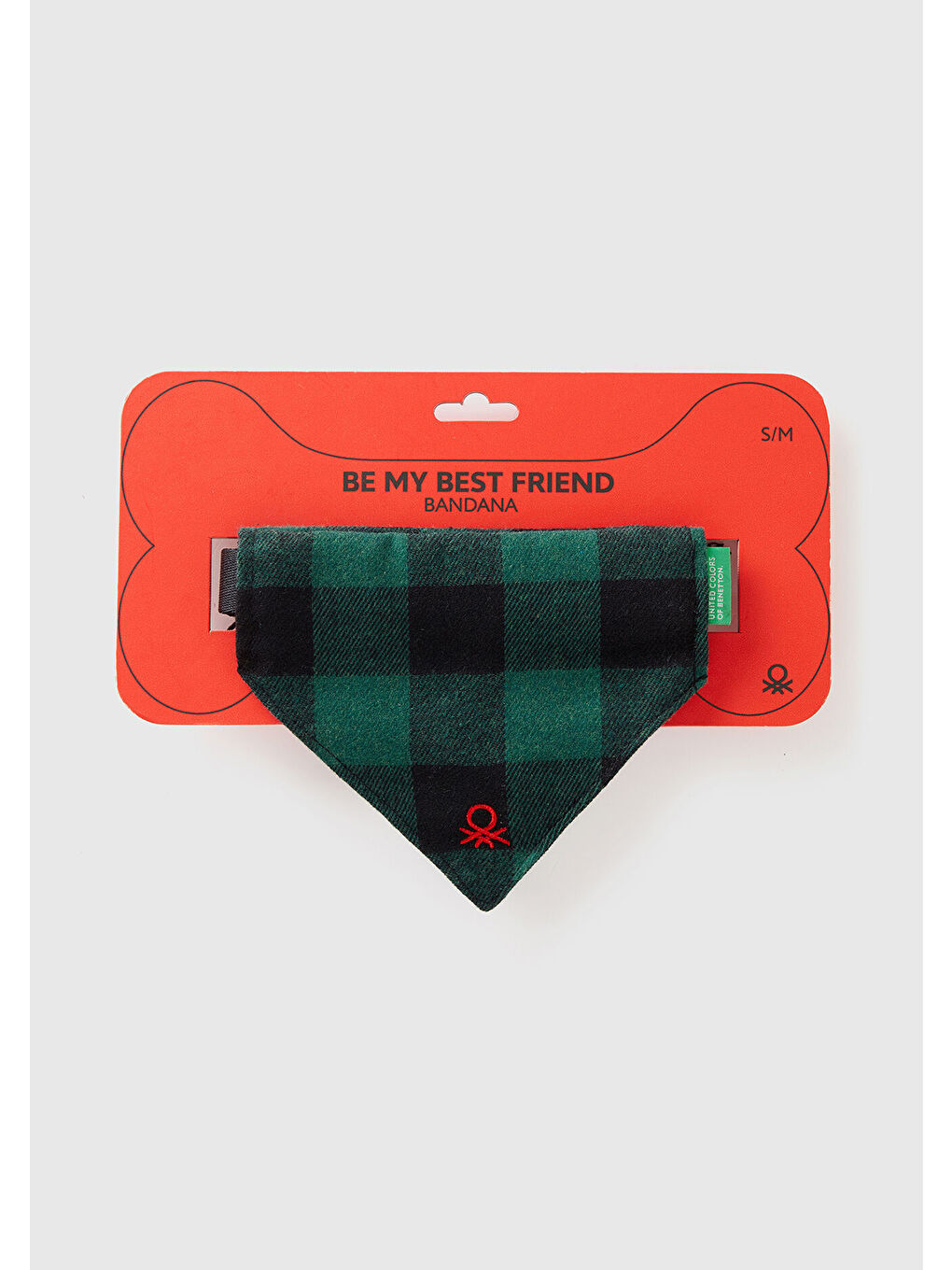 Unisex Beyaz Ekoseli Köpek Bandanası-2