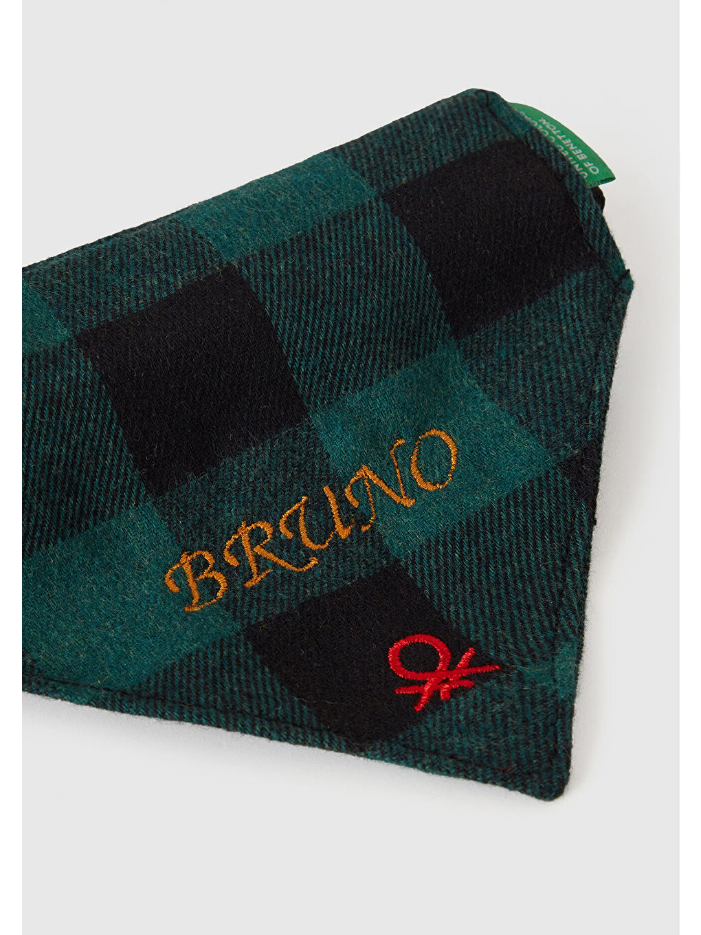 Unisex Beyaz Ekoseli Köpek Bandanası-3