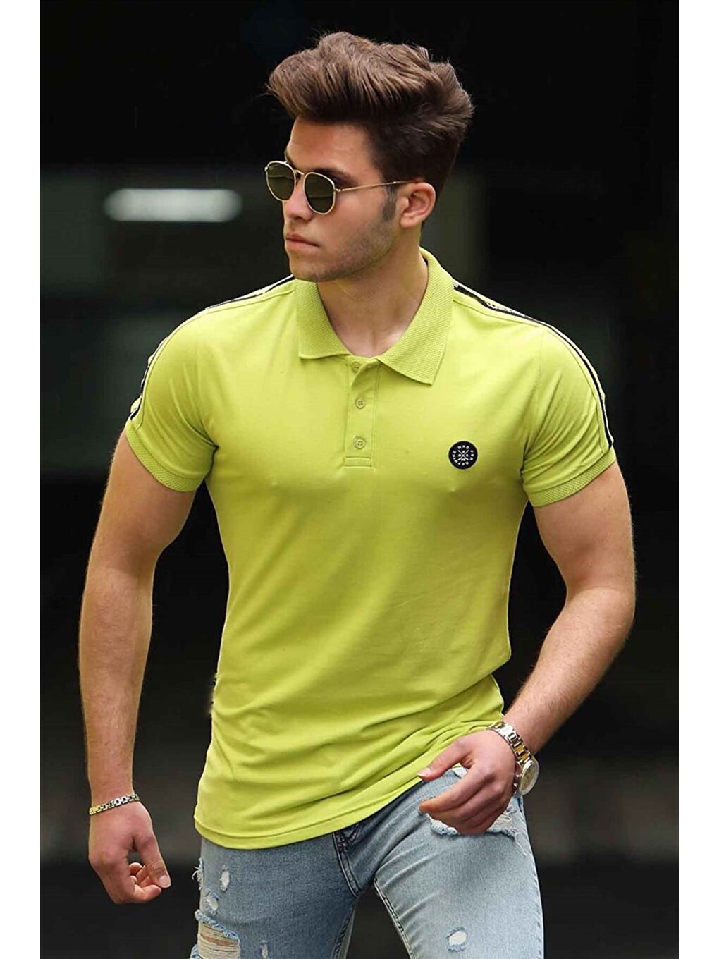 Erkek Polo Yaka Yeşil Tişört 4559