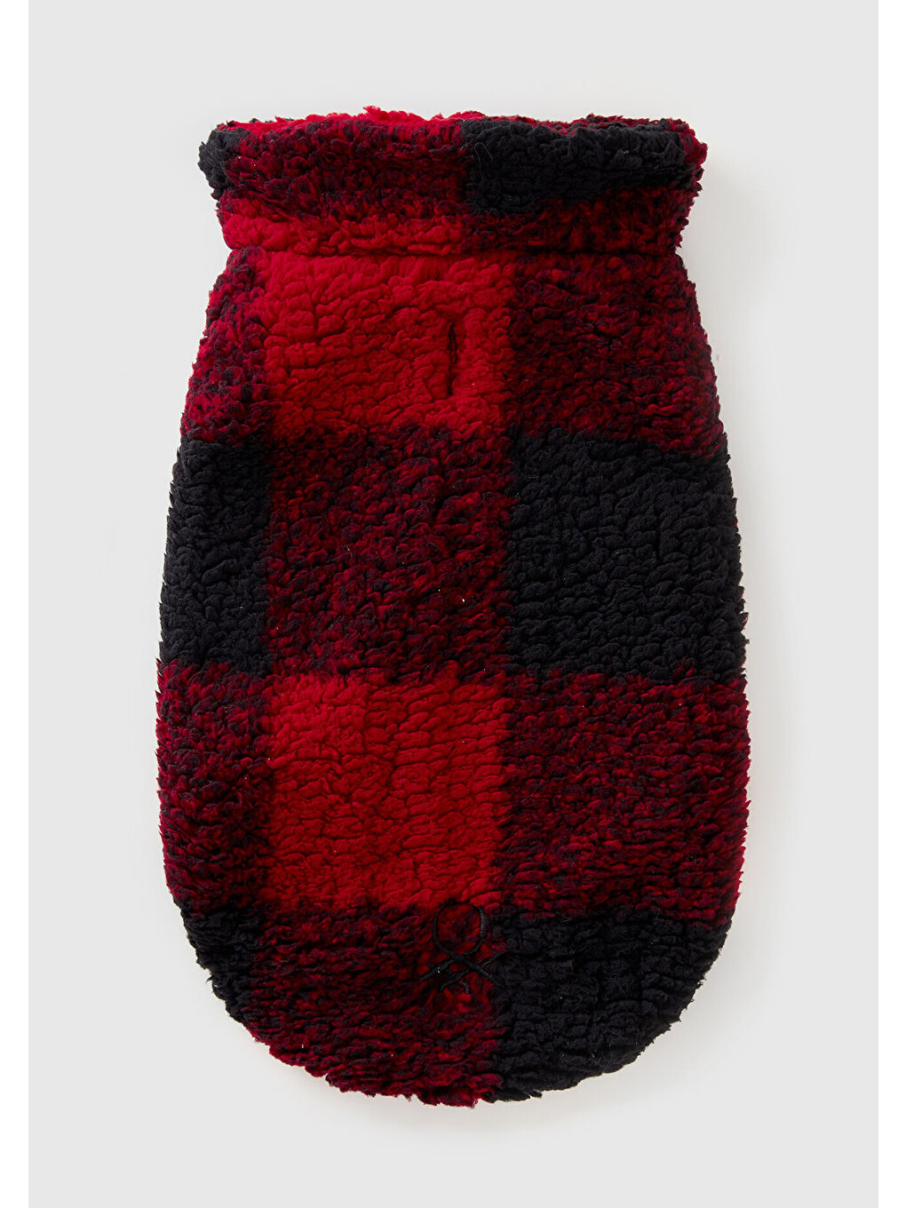 Unisex Beyaz Ekoseli Teddy Köpek Montu