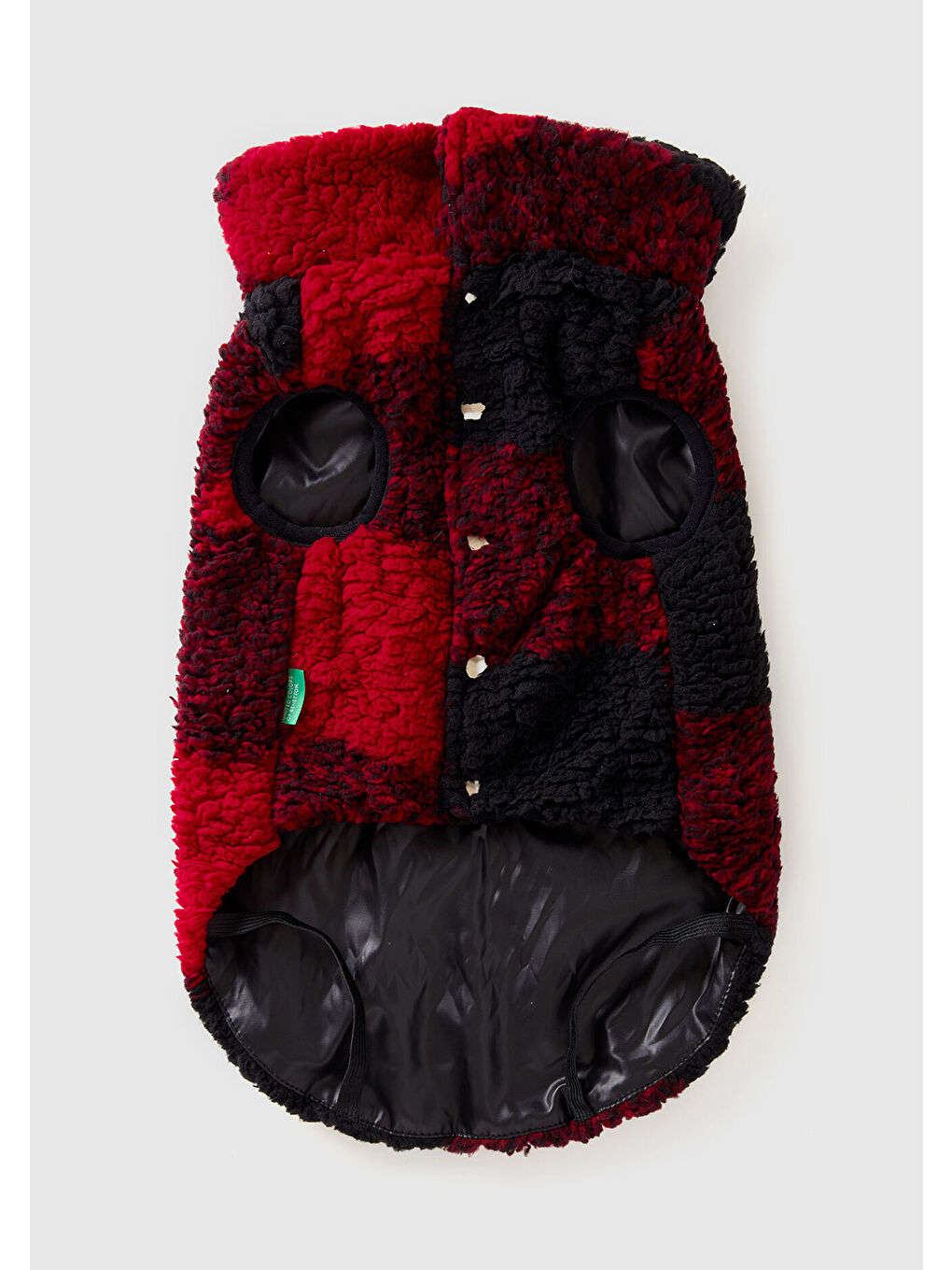 Unisex Beyaz Ekoseli Teddy Köpek Montu-1