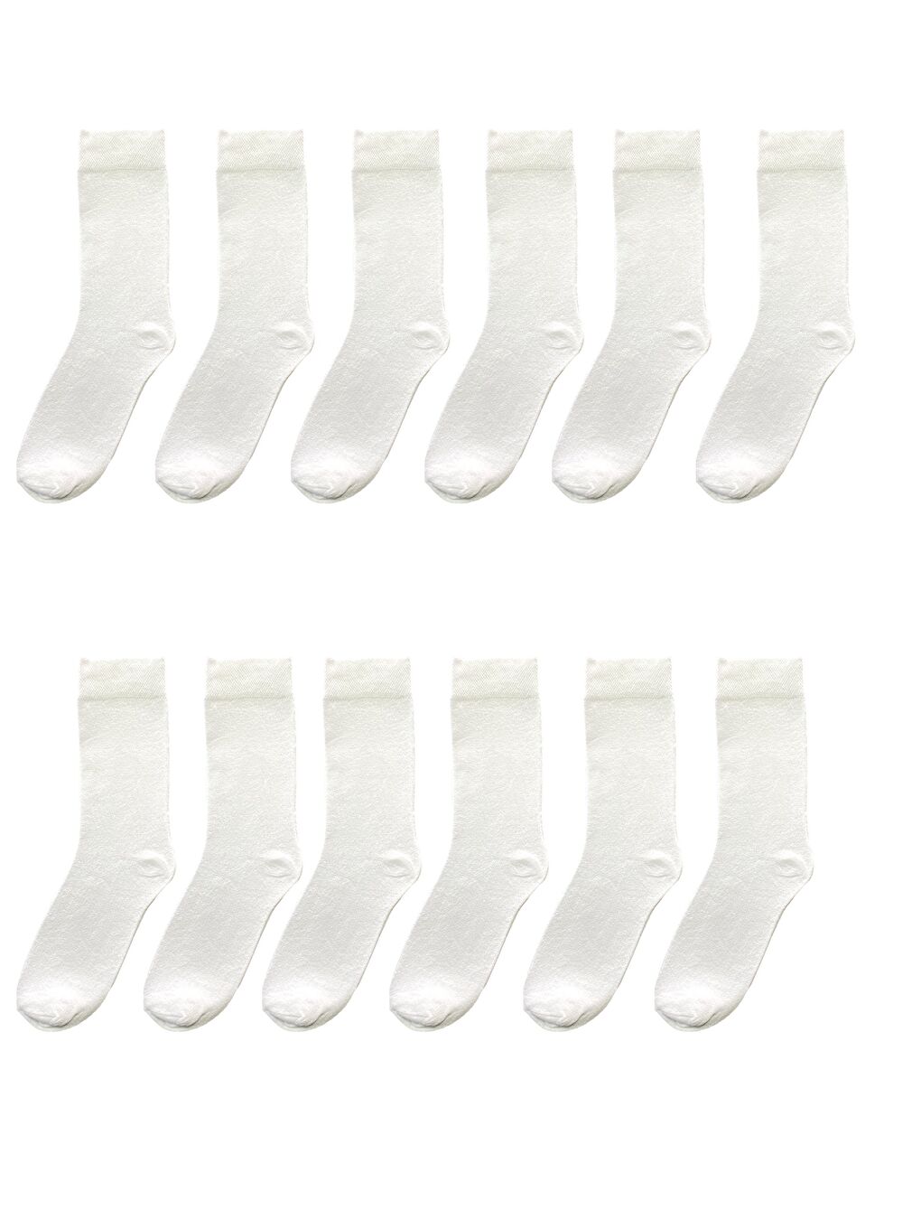 12'li Erkek Beyaz Pamuklu Yumuşak Nefes Alabilen Dayanıklı Soket Çorap