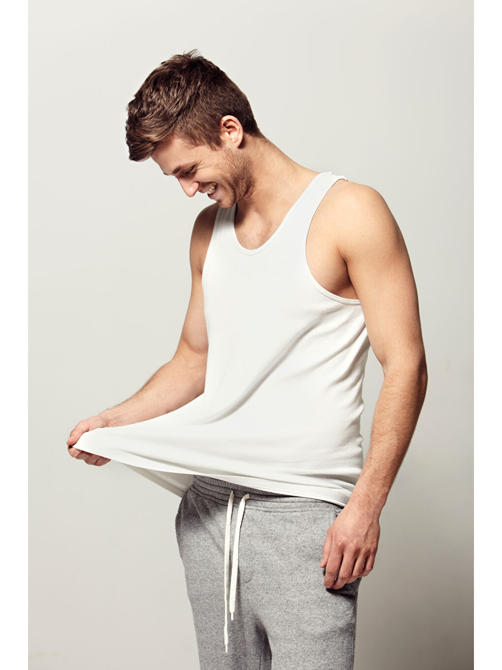 Beyaz Erkek Organik Pamuklu Penye %100 Pamuk Atlet 6'lı Paket-1