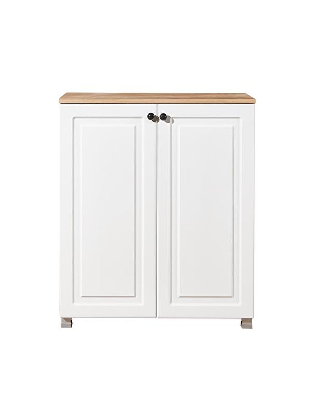 Kahverengi Ares 2 Kapaklı Ayakkabı Dolabı - Safir Meşe / Beyaz-5