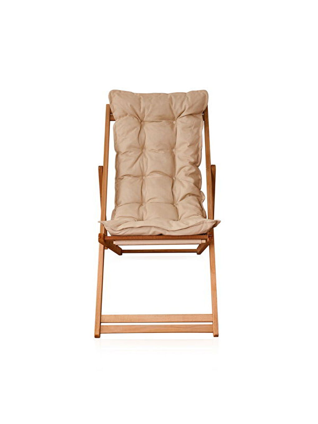 Kahverengi Flex Minderli ve Sehpalı 2’li Şezlong Seti - Natürel / Bej-2