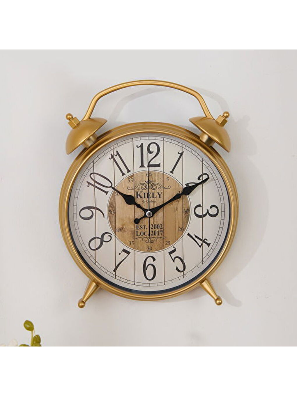 Sarı Dekoratif Antik Peter Masa Saati - Gold - 25x31 cm-1