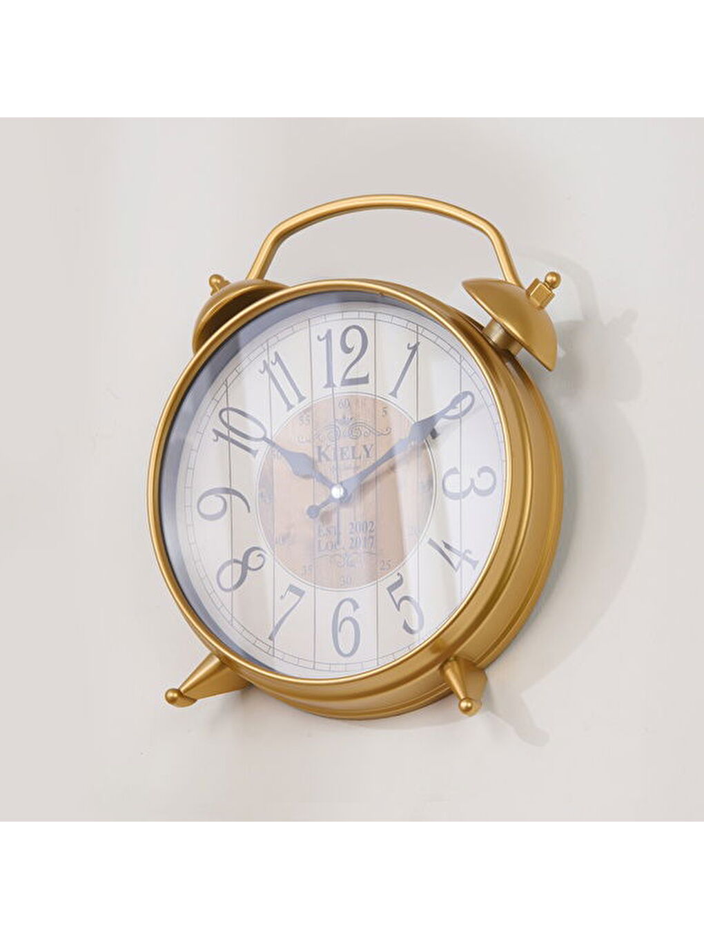 Sarı Dekoratif Antik Peter Masa Saati - Gold - 25x31 cm-2