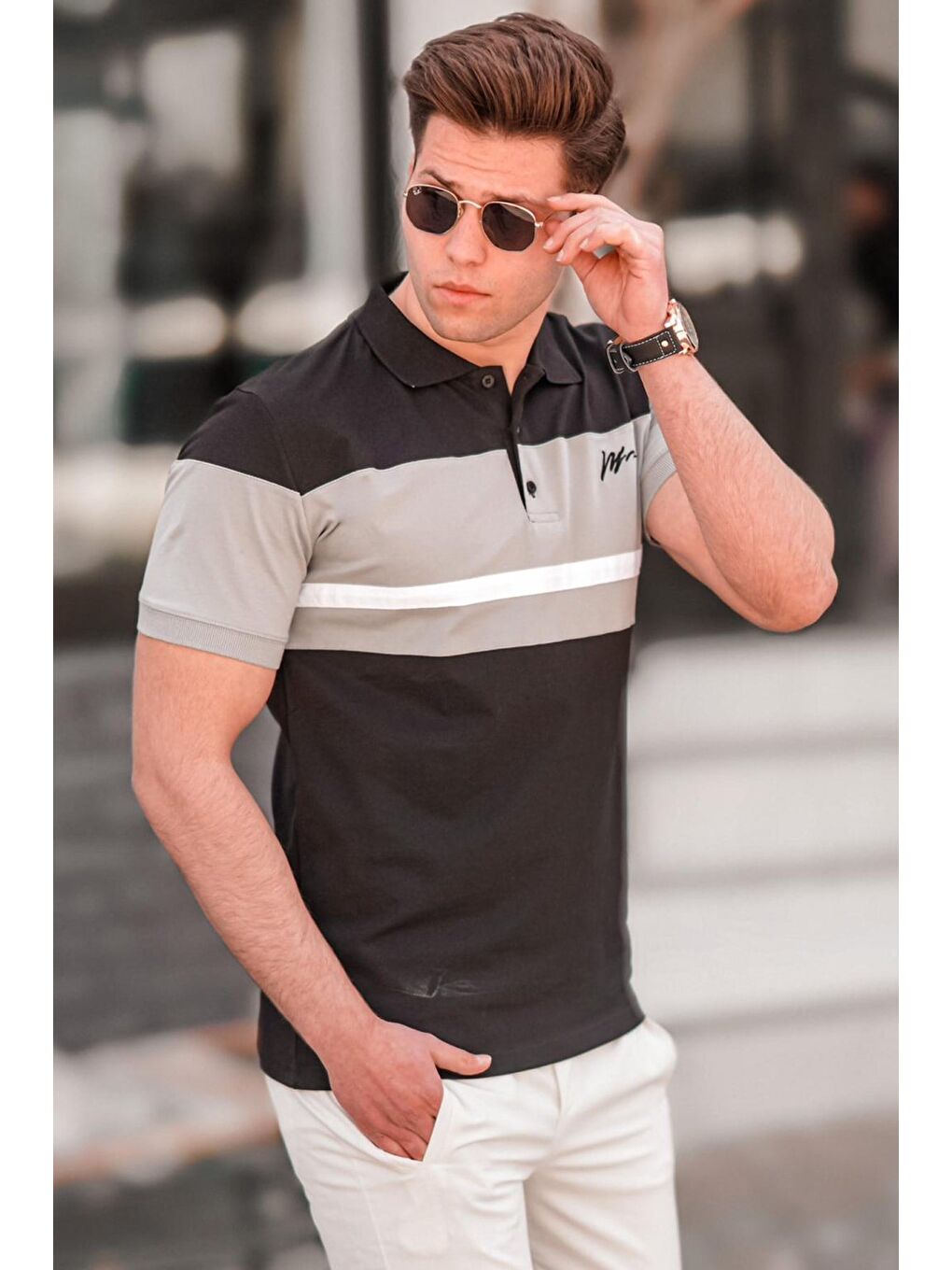 Siyah Polo Yaka Erkek Tişört 5239