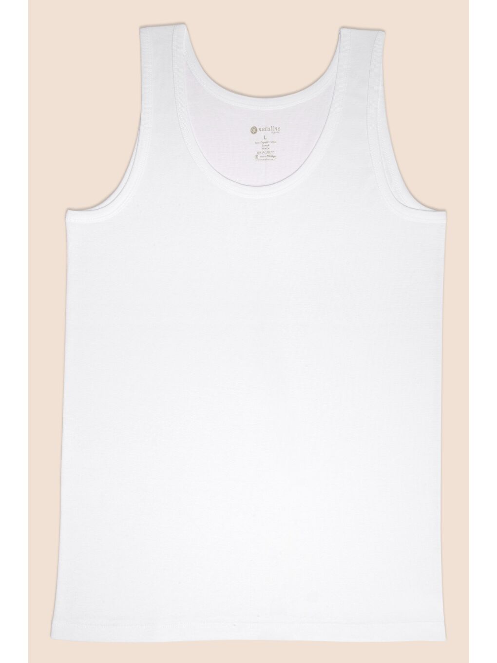 Beyaz Erkek Organik Pamuklu Penye Ribana %100 Pamuk Atlet 6'lı Paket-4