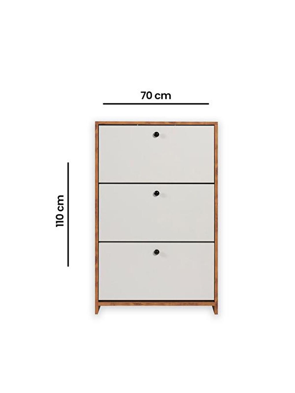 Kahverengi Aspendos Düşer Kapak Ayakkabılık - Atlantik Çam / Beyaz-6