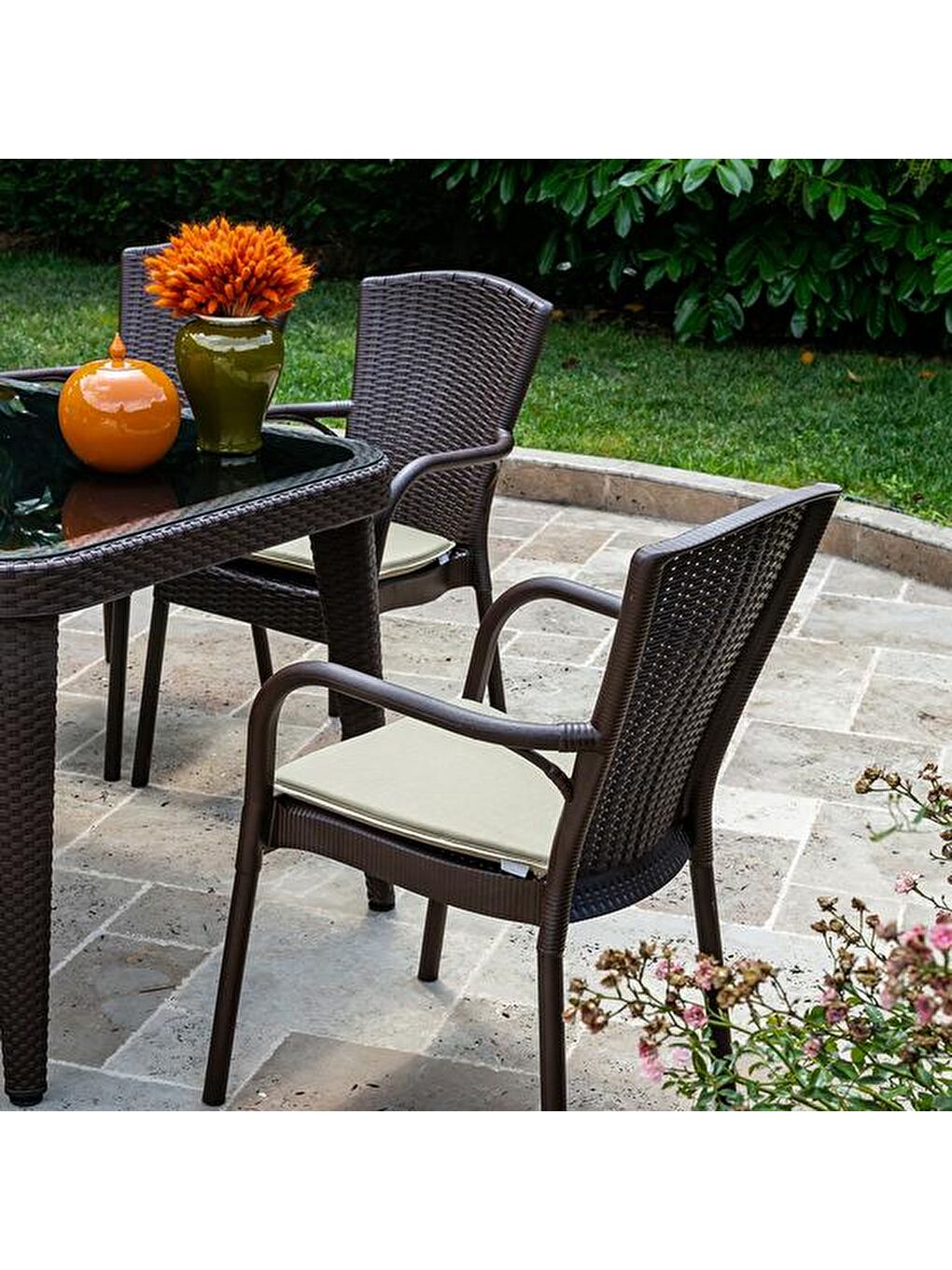 Kahverengi Osaka Bahçe Masa Takımı Seti - Venge-2