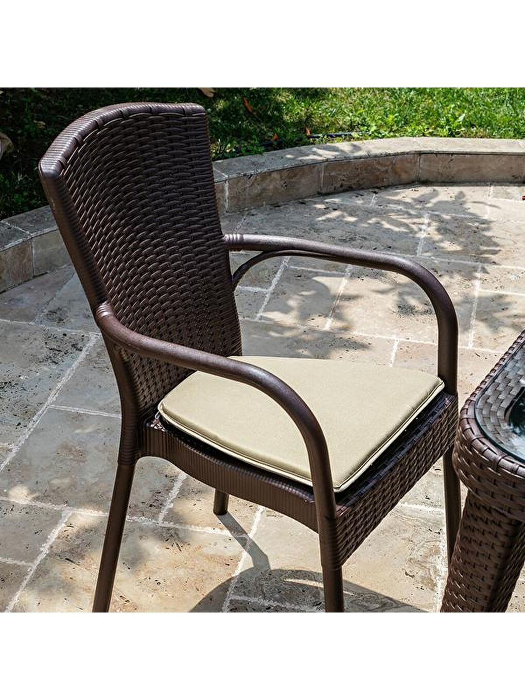 Kahverengi Osaka Bahçe Masa Takımı Seti - Venge-3