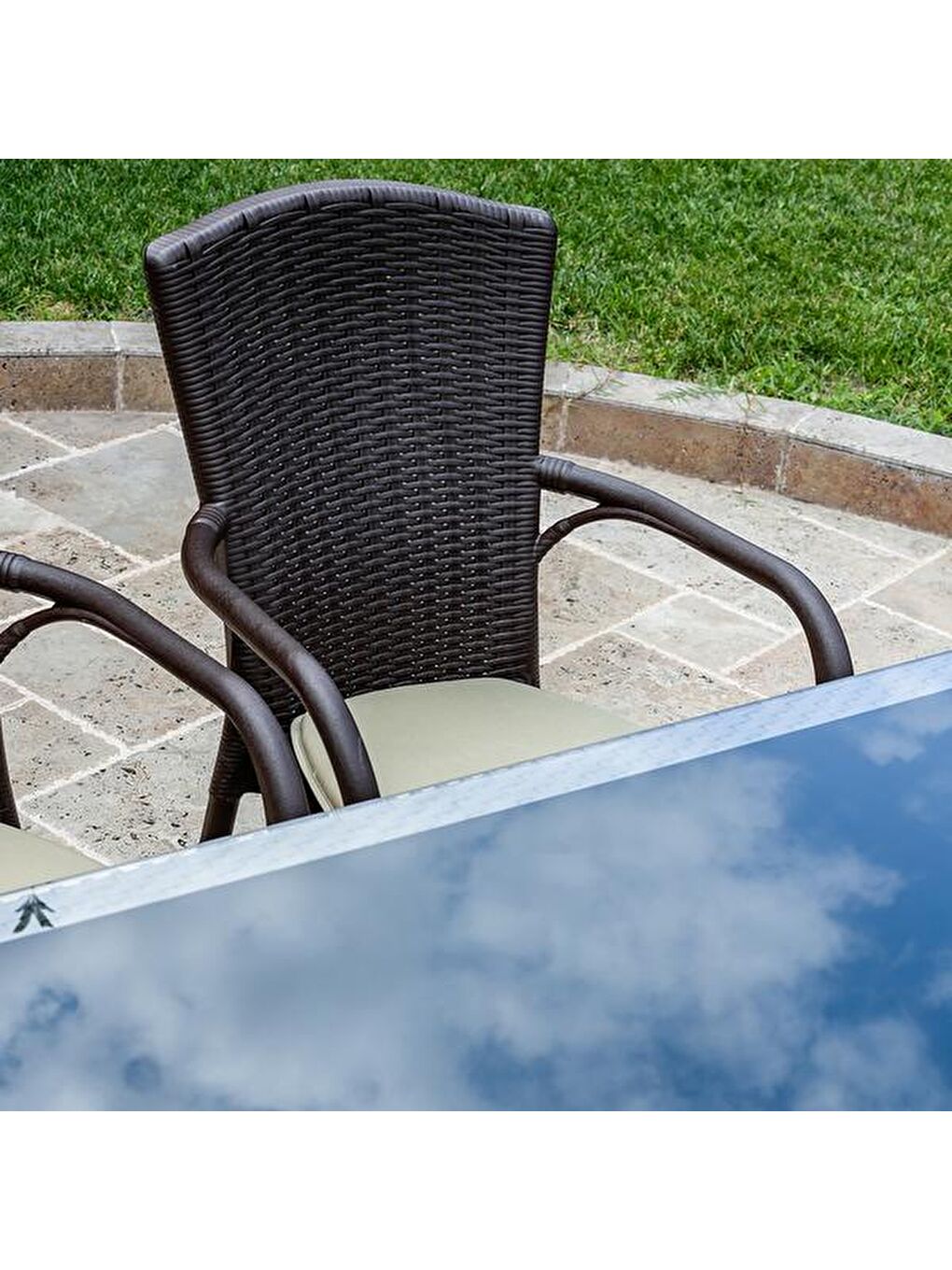 Kahverengi Osaka Bahçe Masa Takımı Seti - Venge-5