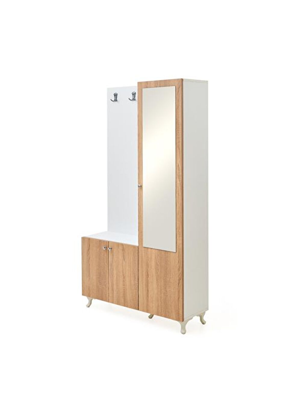 Pembe Aynalı Portmanto - Sonoma / Beyaz-3