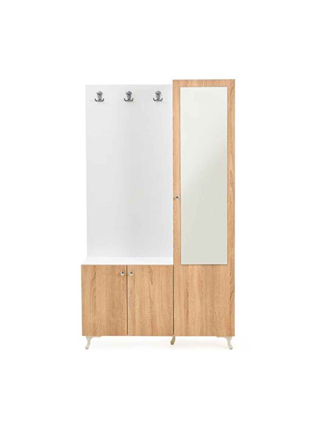 Pembe Aynalı Portmanto - Sonoma / Beyaz-6