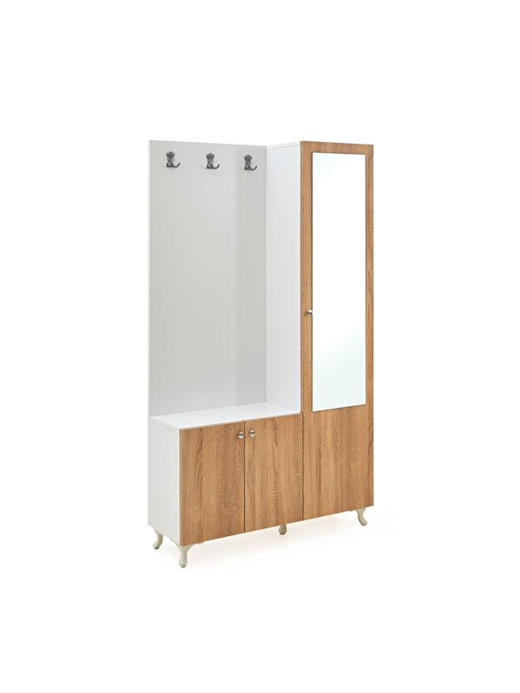 Pembe Aynalı Portmanto - Sonoma / Beyaz-8