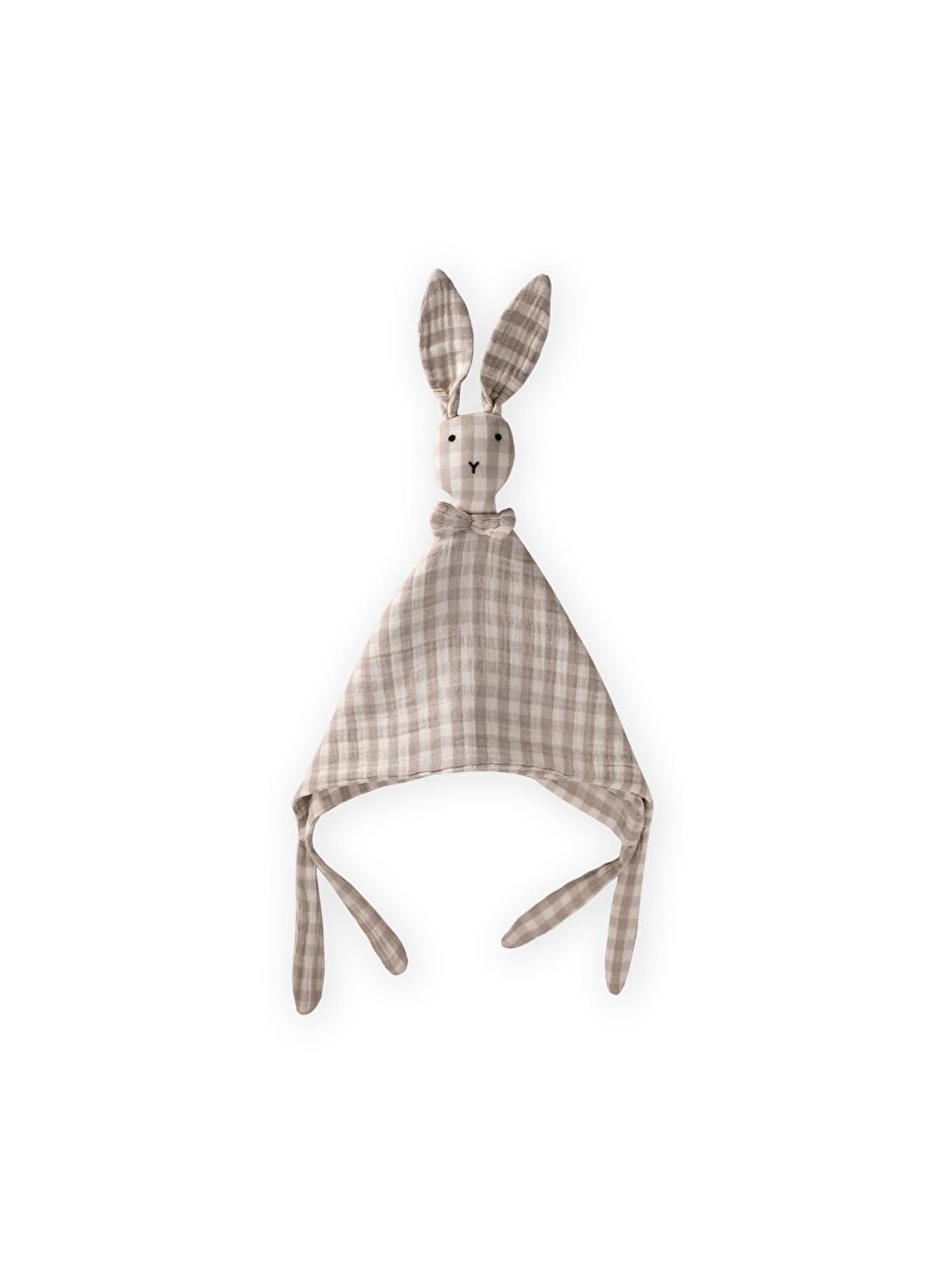 Tavşan Müslin Uyku Arkadaşı (Yıkanmıştır) 40X40 Cm Vizon Ekose