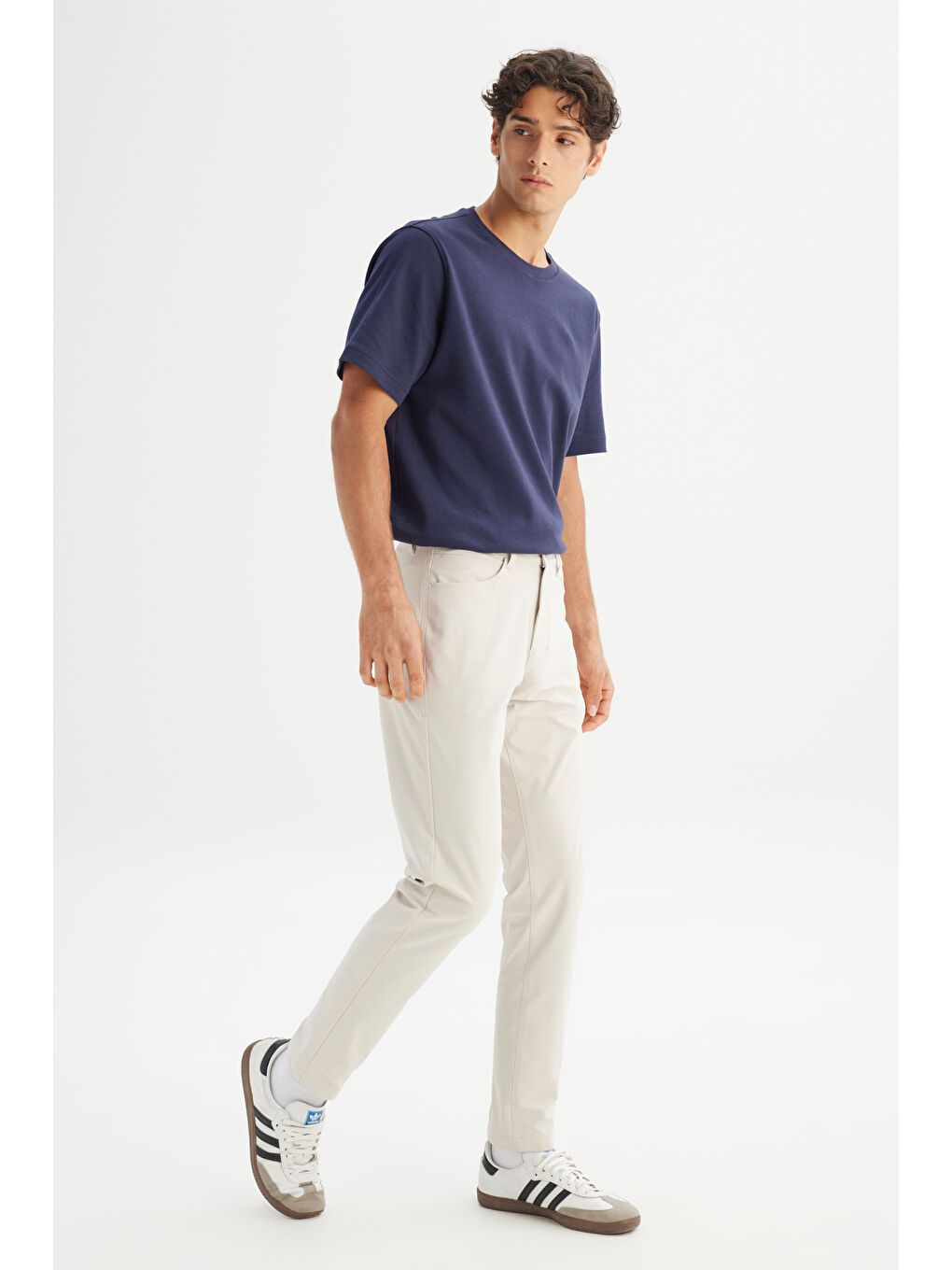 Regular Fit Normal Kesim Normal Bel Dar Paça 5 Cep Casual Bej Pantolon-2