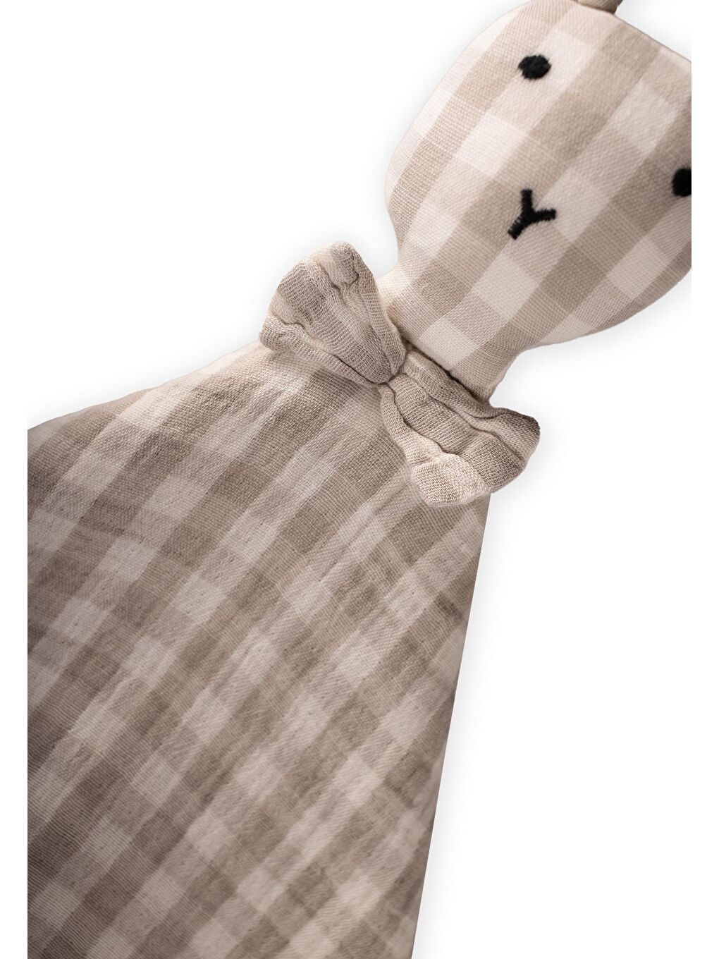 Tavşan Müslin Uyku Arkadaşı (Yıkanmıştır) 40X40 Cm Vizon Ekose-1