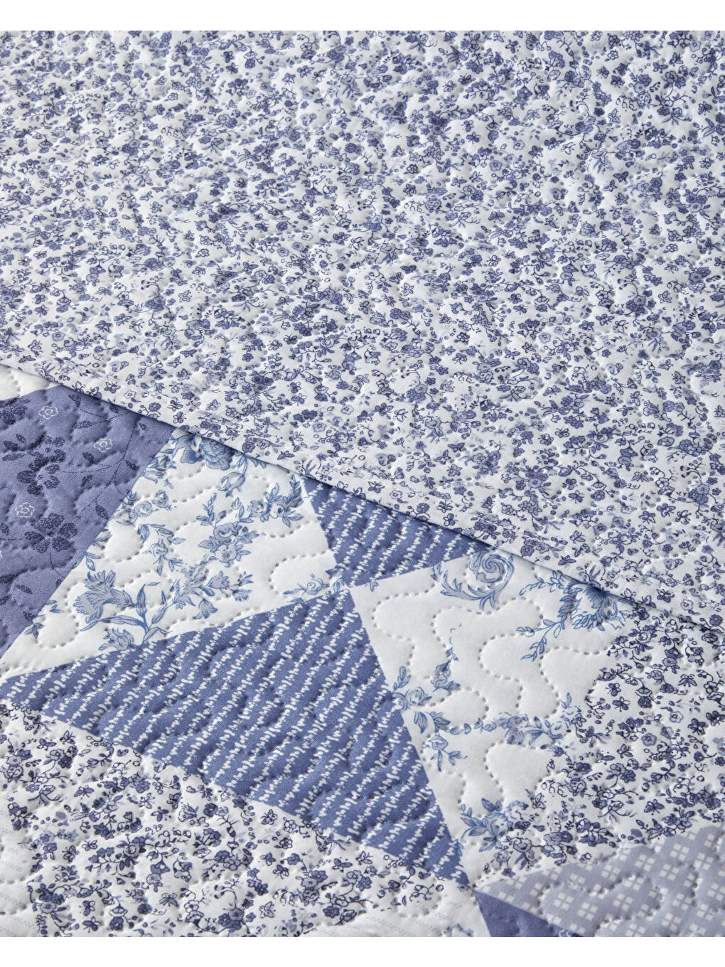 Mosa Blu Çift Kişilik Yatak Örtüsü Takımı 200x220 Cm Lacivert-2