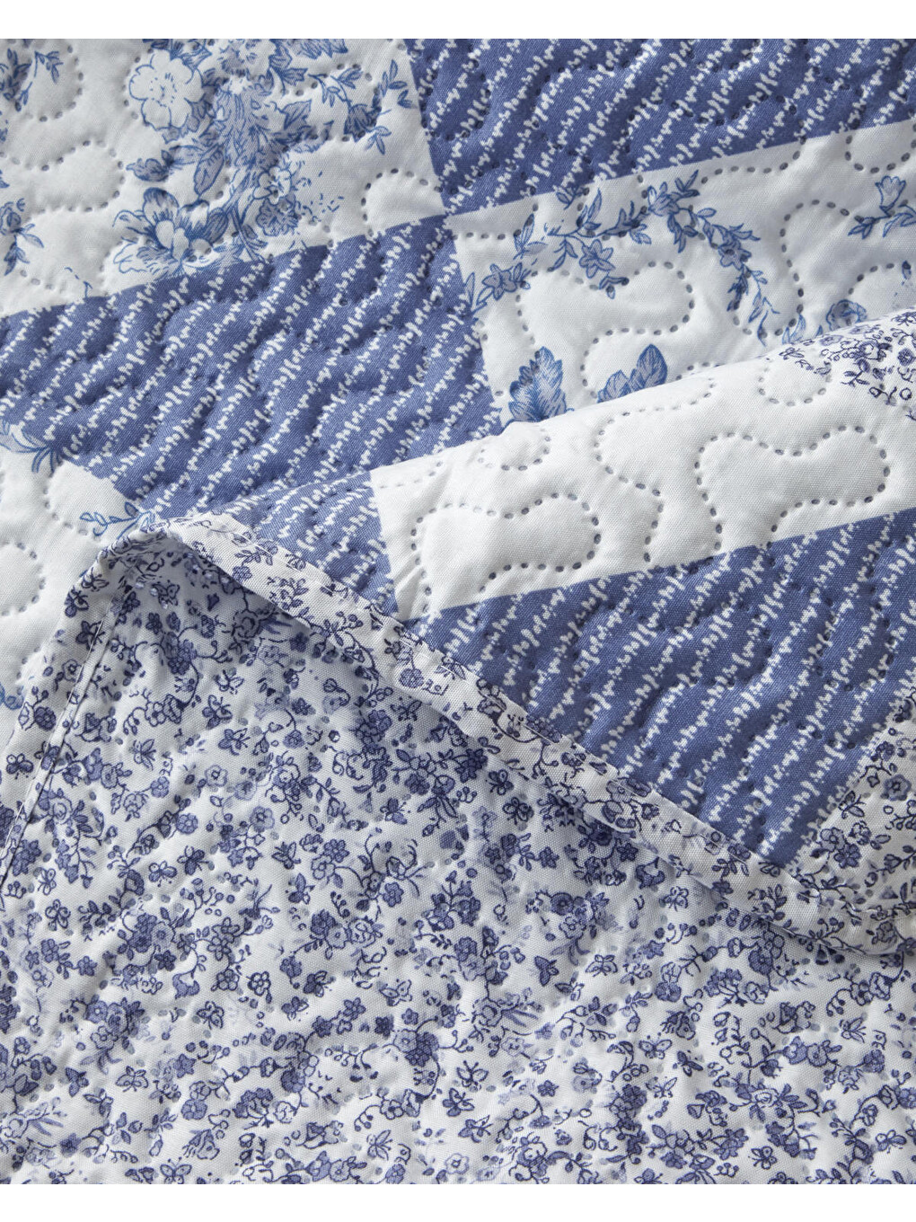 Mosa Blu Çift Kişilik Yatak Örtüsü Takımı 200x220 Cm Lacivert-5
