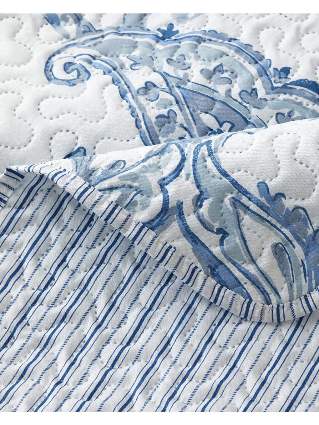 Nuit Paisley Çift Kişilik Yatak Örtüsü Takımı 200x220 Cm Mavi-5