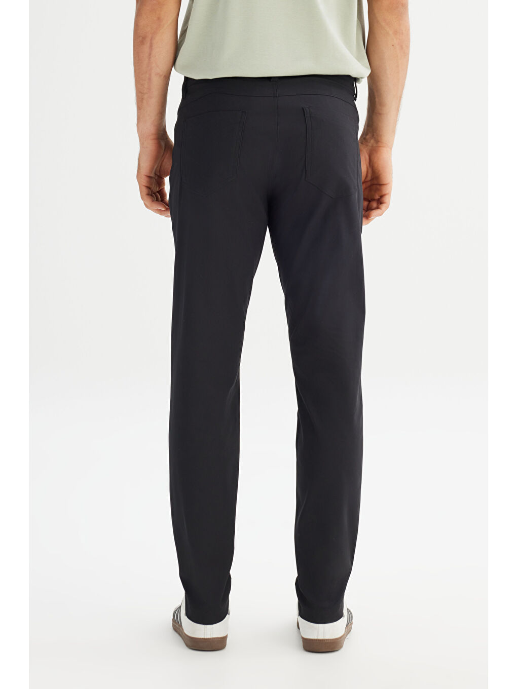 Regular Fit Normal Kesim Dar Paça 5 Cep Siyah Casual Pantolon-4