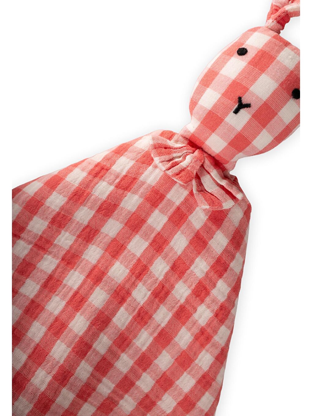 Tavşan Müslin Uyku Arkadaşı (Yıkanmıştır) 40X40 Cm Mercan Ekose-1