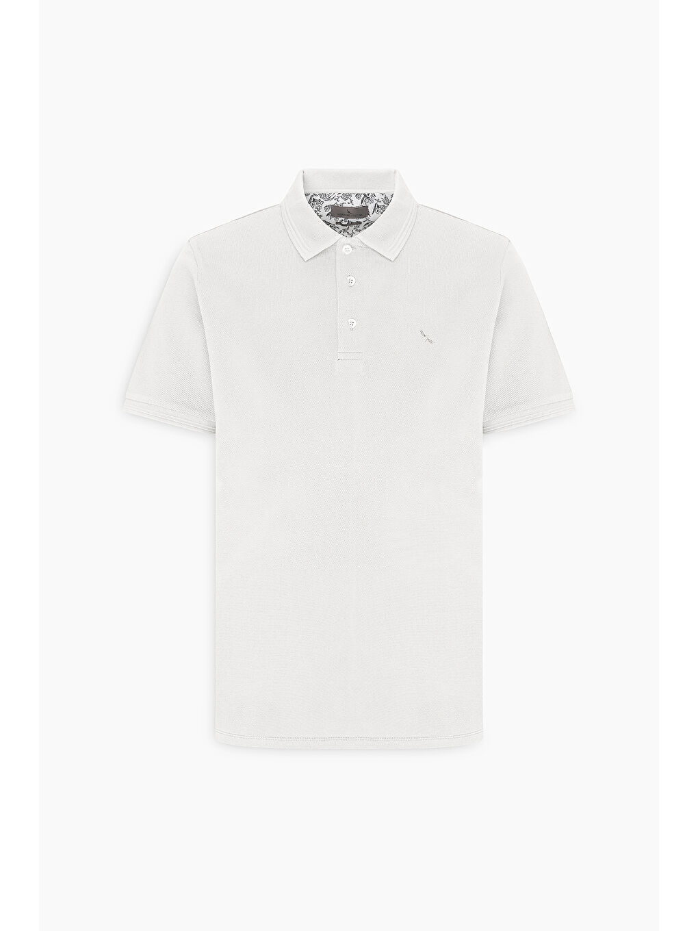 Erkek Beyaz Slim Fit Dar Kesim Polo Yaka %100 Pamuk Kısa Kollu Tişört-5