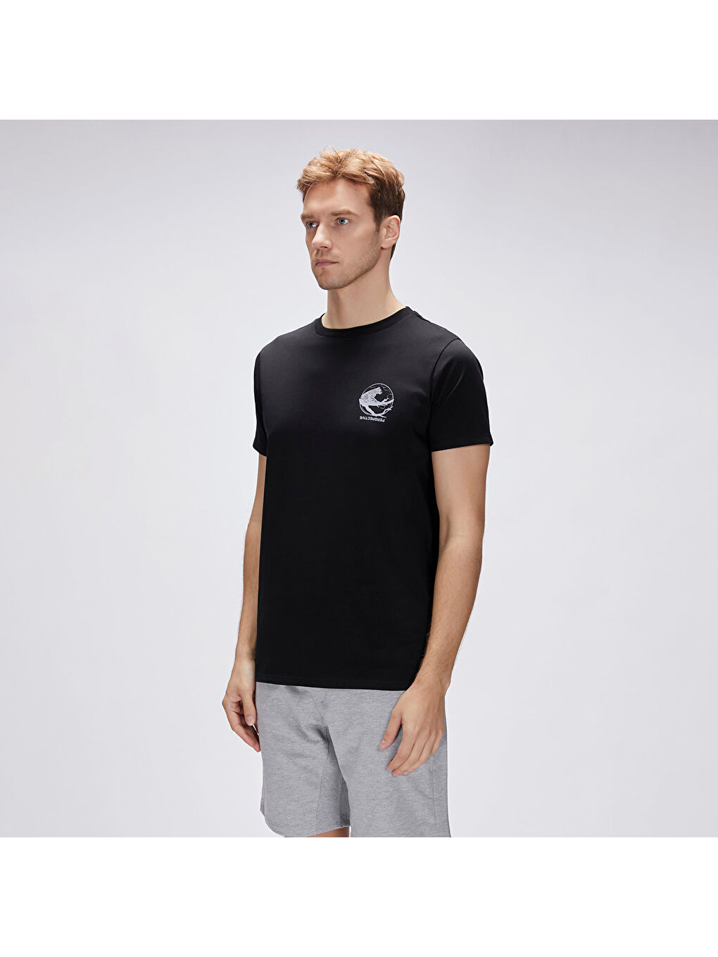 Pard Erkek Siyah Yuvarlak Yaka Tişört-2