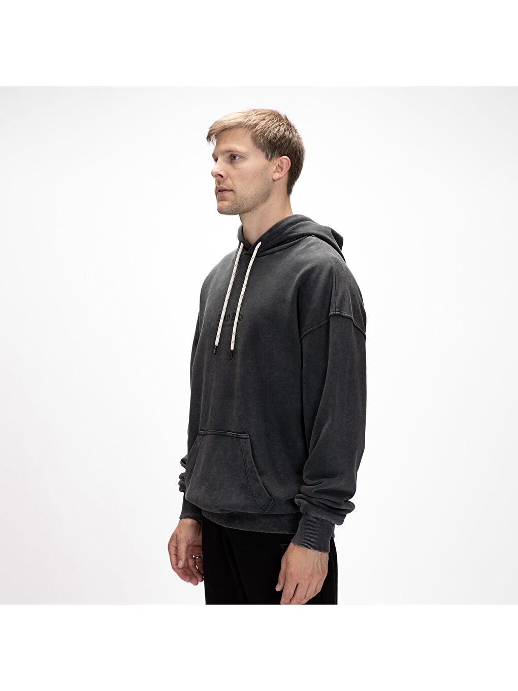 Acid Bear Os Erkek Gri Kapüşonlu Sweatshirt-2