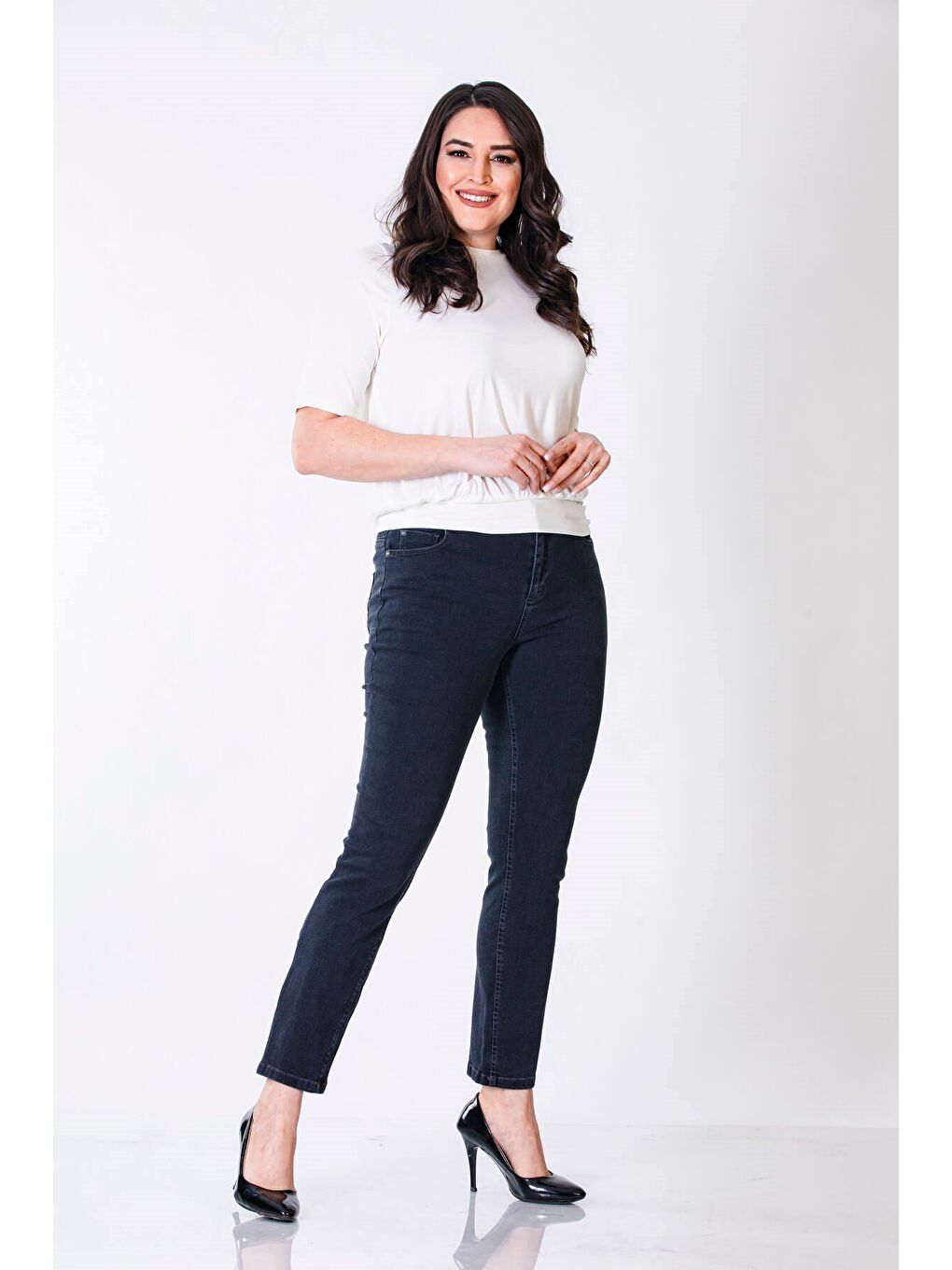 Mylinemoda Gri 5 Cep Denim Pantolon - 1