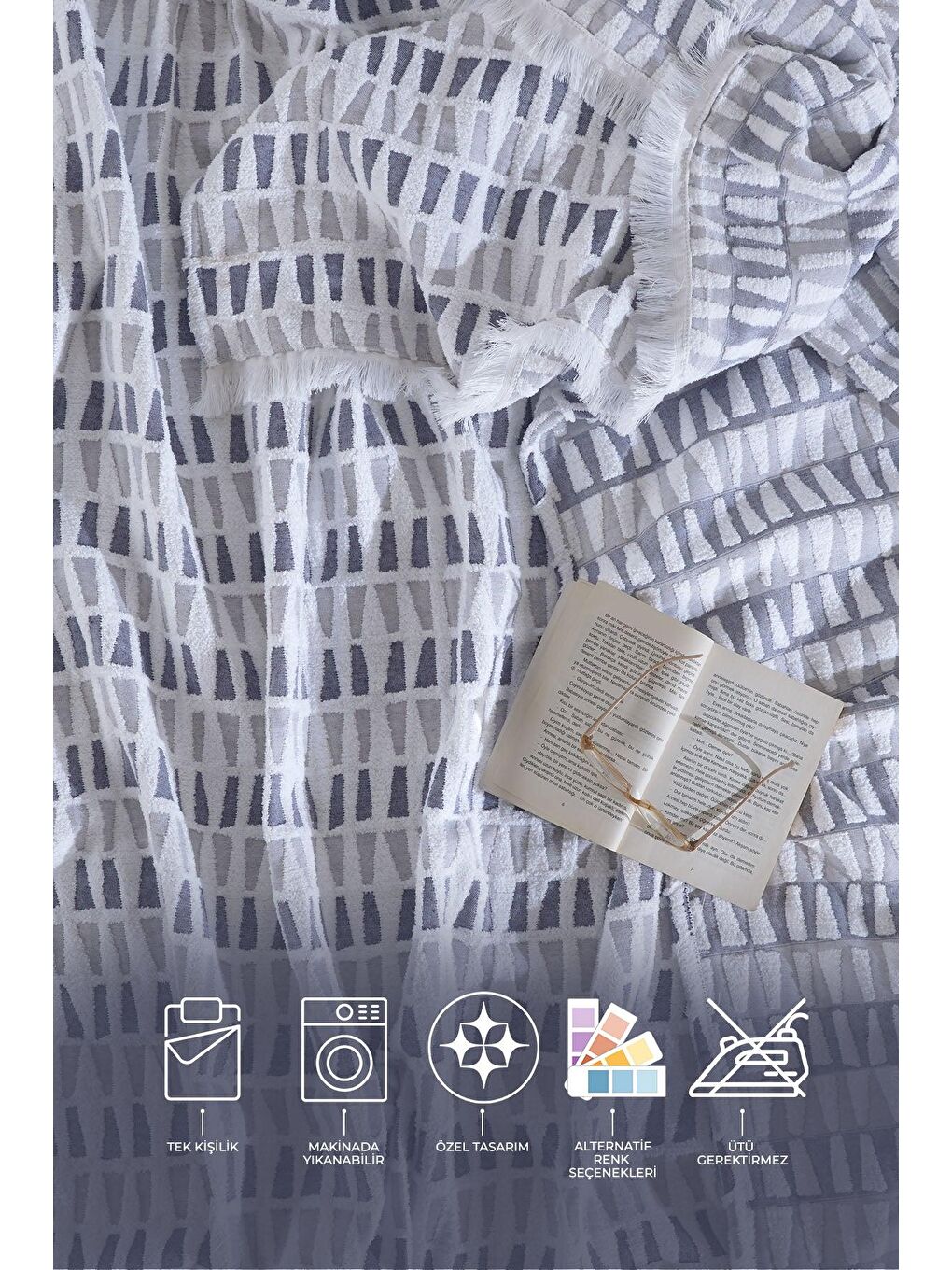 Joli Yatak Örtüsü Tek Kişilik Mavi-1