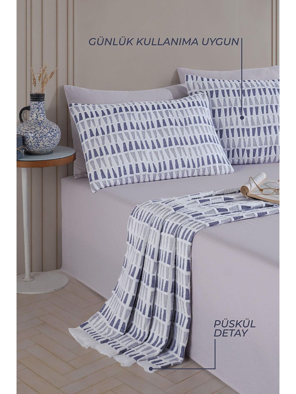 Joli Yatak Örtüsü Tek Kişilik Mavi-2