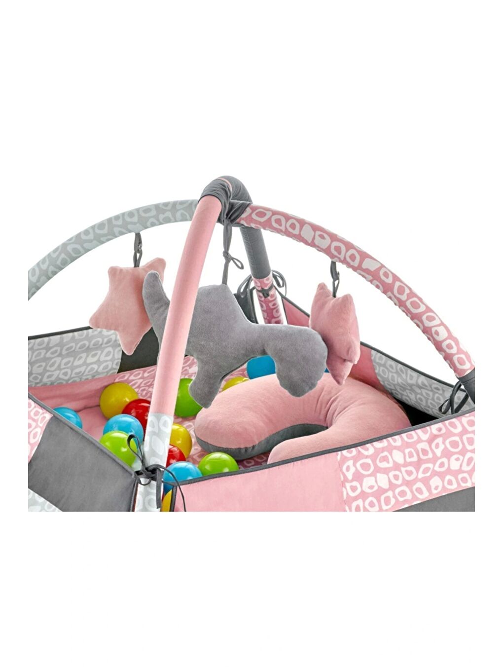 690 Oyuncaklı Toplu Oyun Aktivite Halısı Gül Kurusu-1