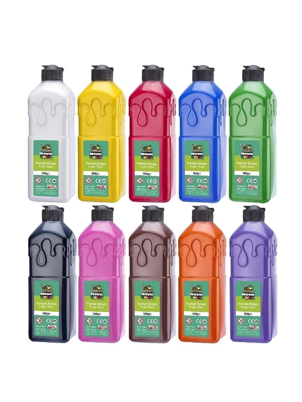Parmak Boyası Renk Seçenekli 500 Gr. 10 Renk Set