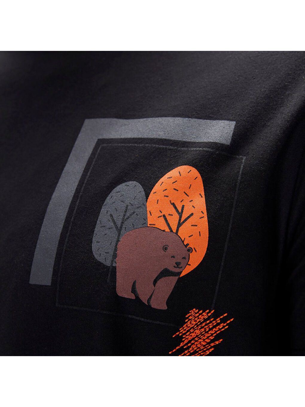 Bain Erkek Siyah Yuvarlak Yaka Tişört-3