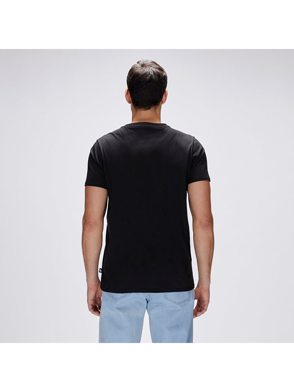 Bain Erkek Siyah Yuvarlak Yaka Tişört-4