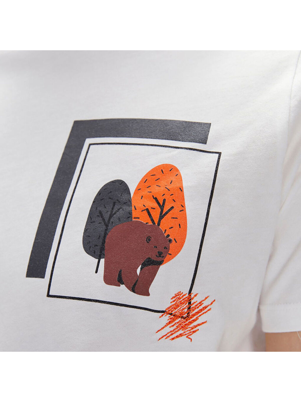 Bain Erkek Beyaz Yuvarlak Yaka Tişört-3