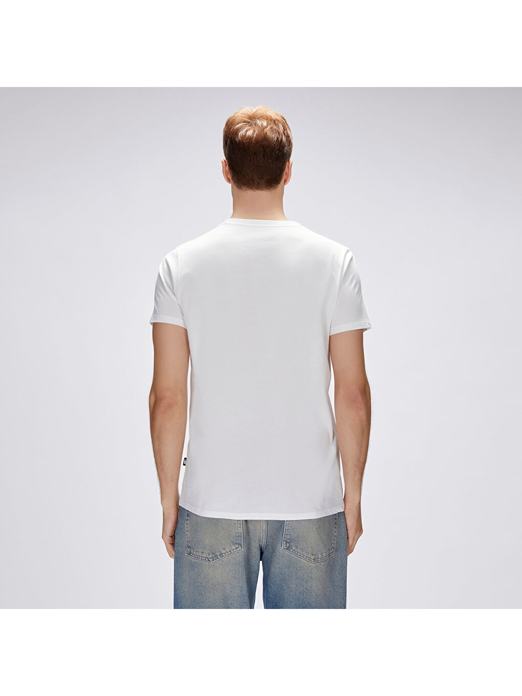 Bain Erkek Beyaz Yuvarlak Yaka Tişört-4