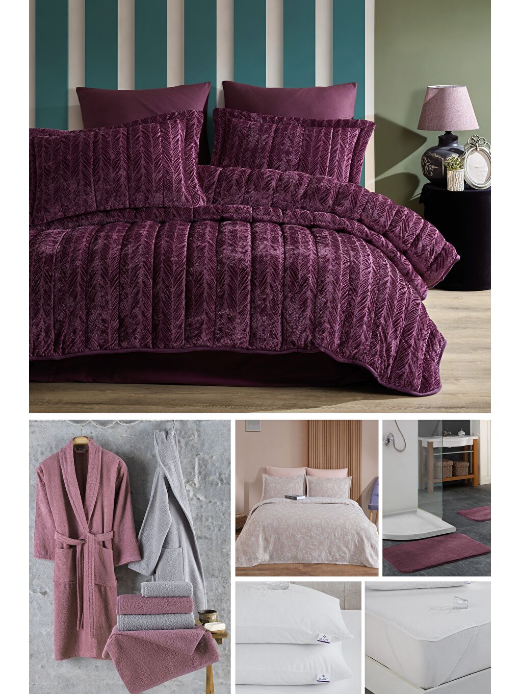 Royal Çeyiz Paketi 20 Parça Mürdüm