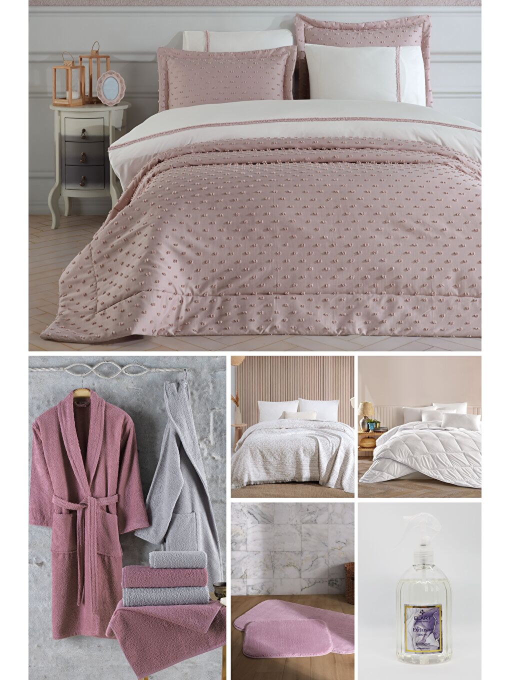 Pembe Nora Çeyiz Paketi 20 Parça Gülkurusu