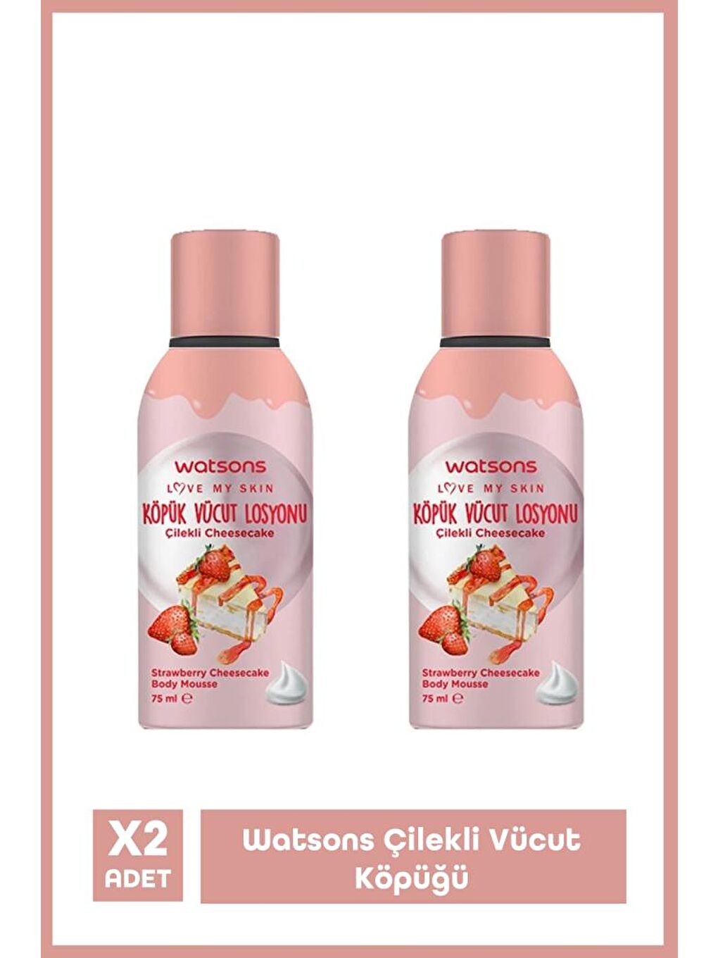 Watsons Açık Bej Çilekli Vücut Köpüğü x2 Adet