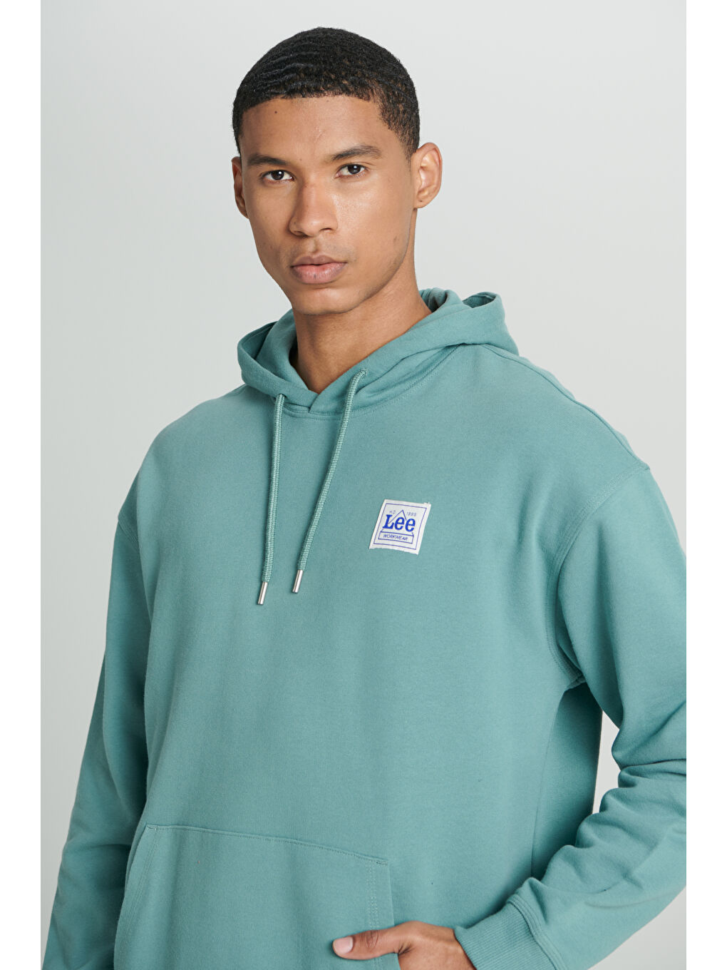 Petrol Loose Fit Rahat Kesim %100 Pamuk Kapüşonlu Şardonlu Mint Yeşili Sweatshirt-4