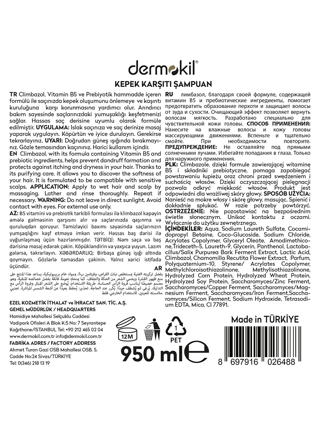 Prebiyotik & Vitamin B5 Kepeğe Karşı Şampuan 950 Ml-6