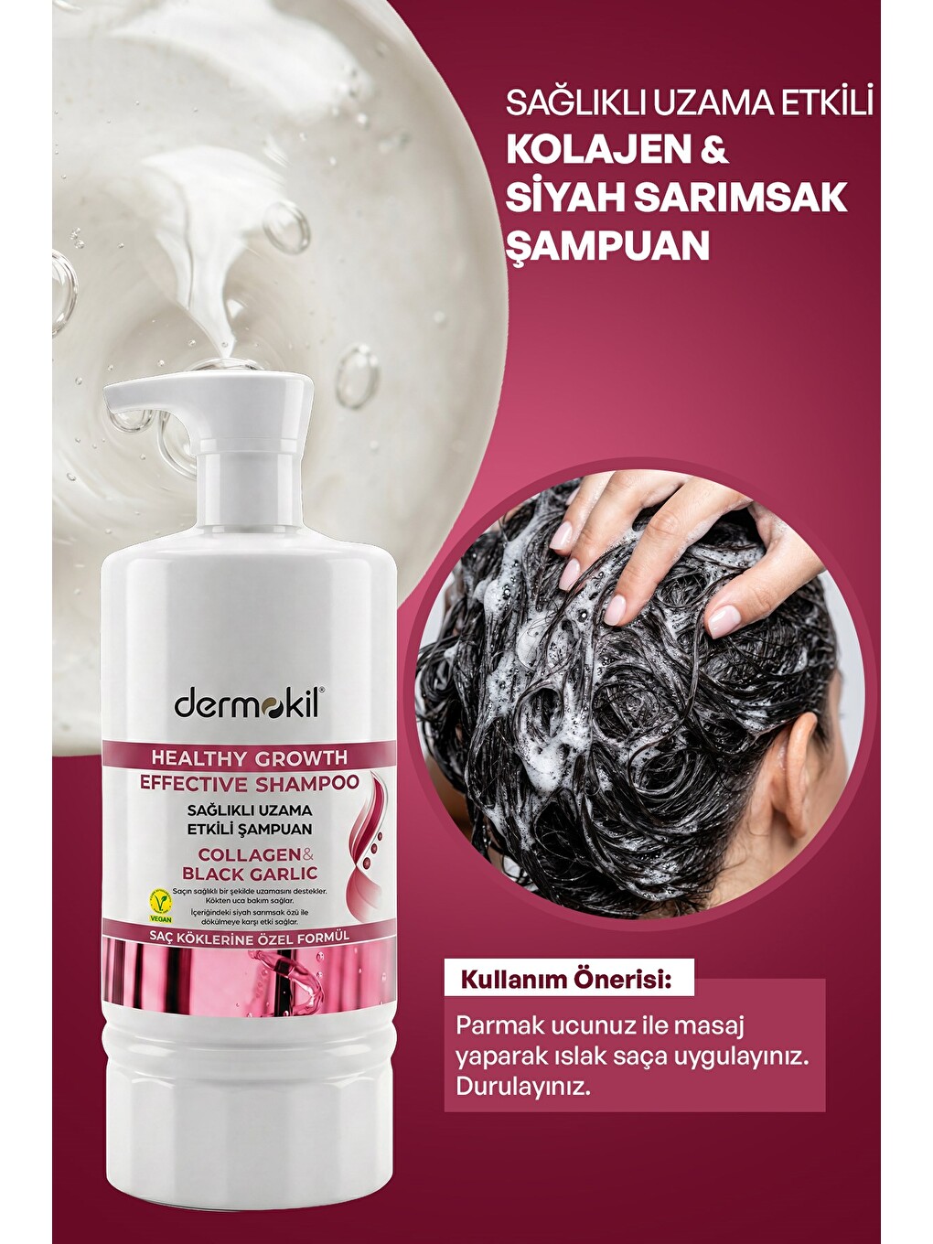 Kolajen & Siyah Sarımsak Sağlıklı Uzama Etkili Şampuan 950 Ml-4