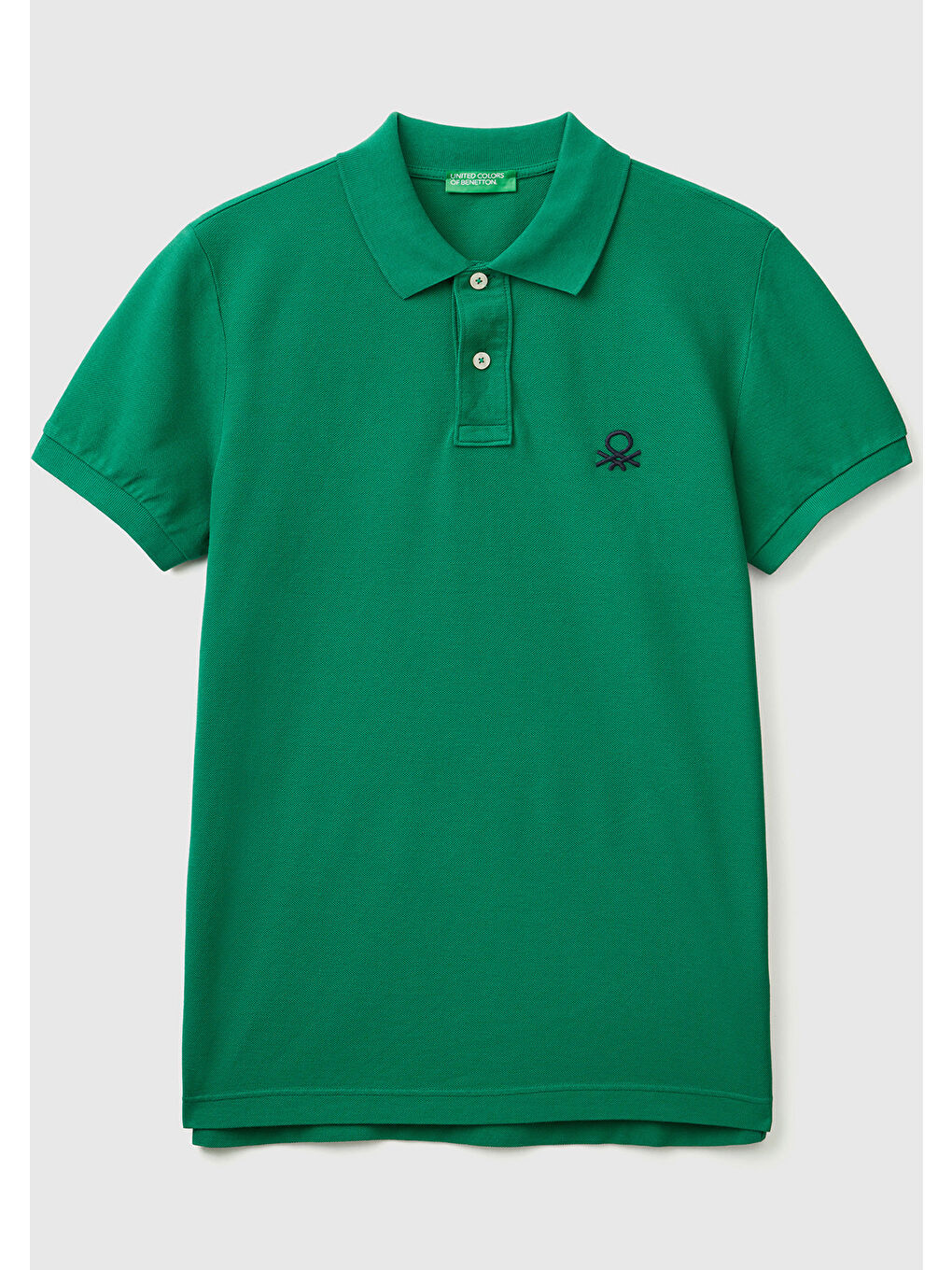 United Colors Of Benetton Erkek Koyu Yeşil Slim Fit Kısa Kollu Polo T-Shirt - 1